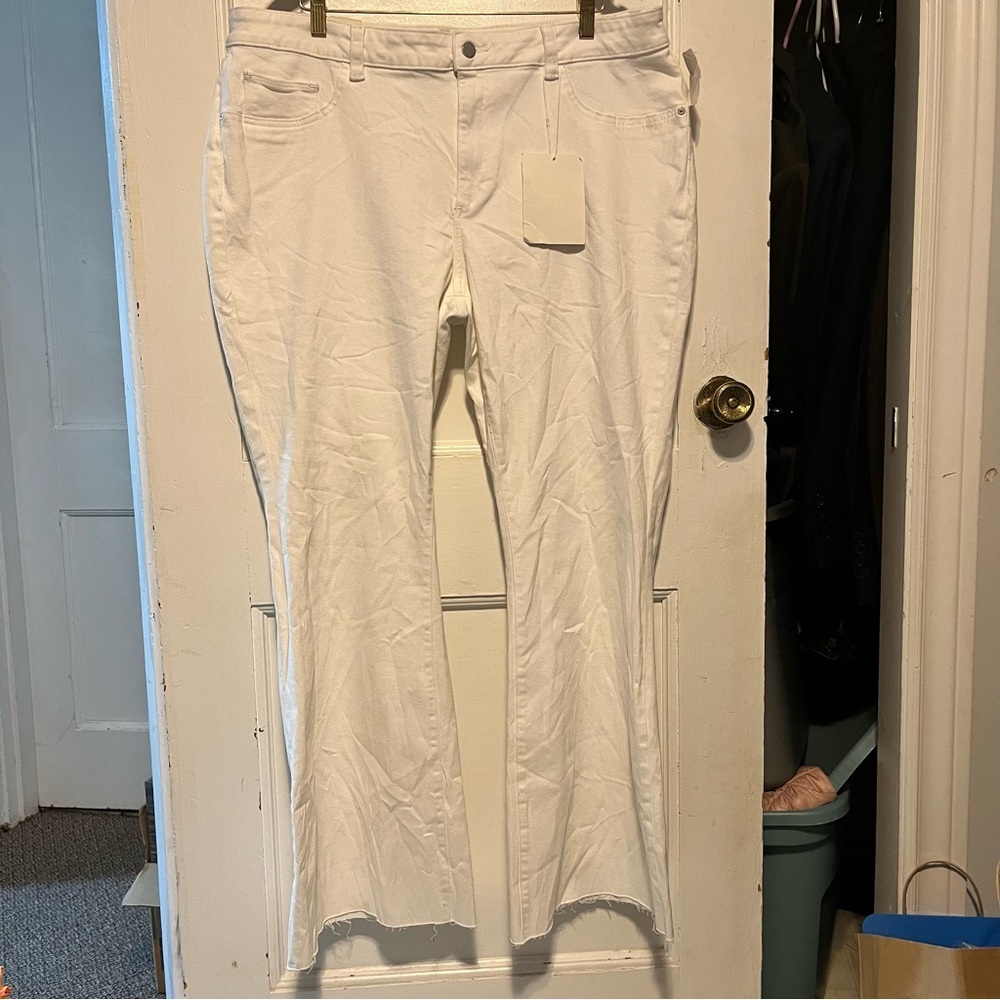 DL1961 Bridget boot high rise instasculpt 32” womens jeans white NWT